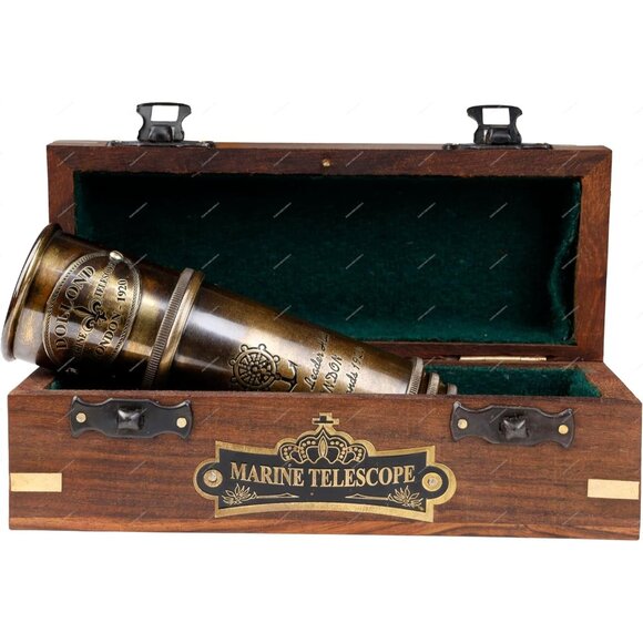 1920 London Brass Maritime Telescope 15 Inch Vintage Nautical Pirate Telescope - Picture 2 of 8